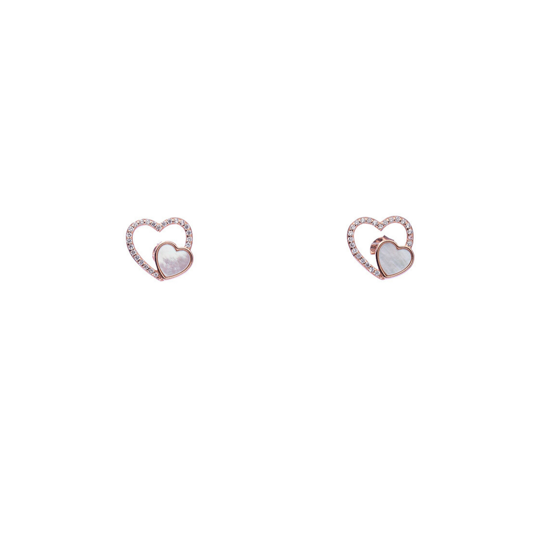 Double Heart MoP Earrings