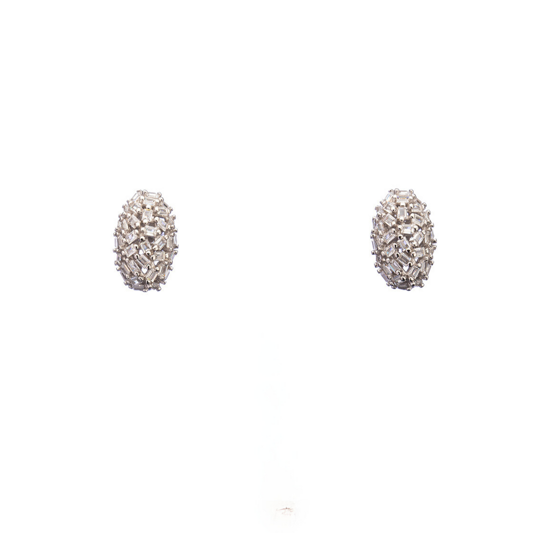 Oval Baguette studded earrings