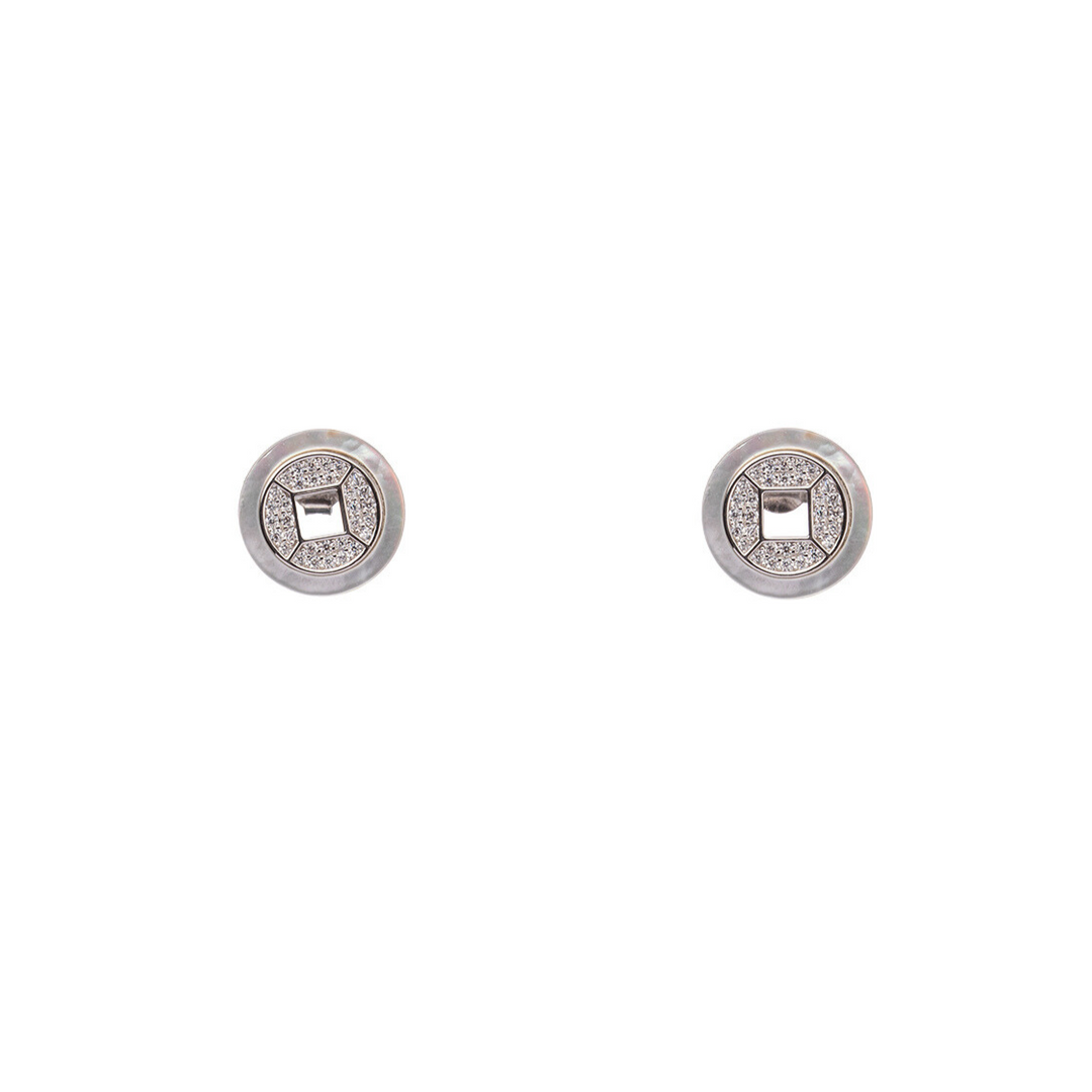 MOP Zircon Halo Earrings