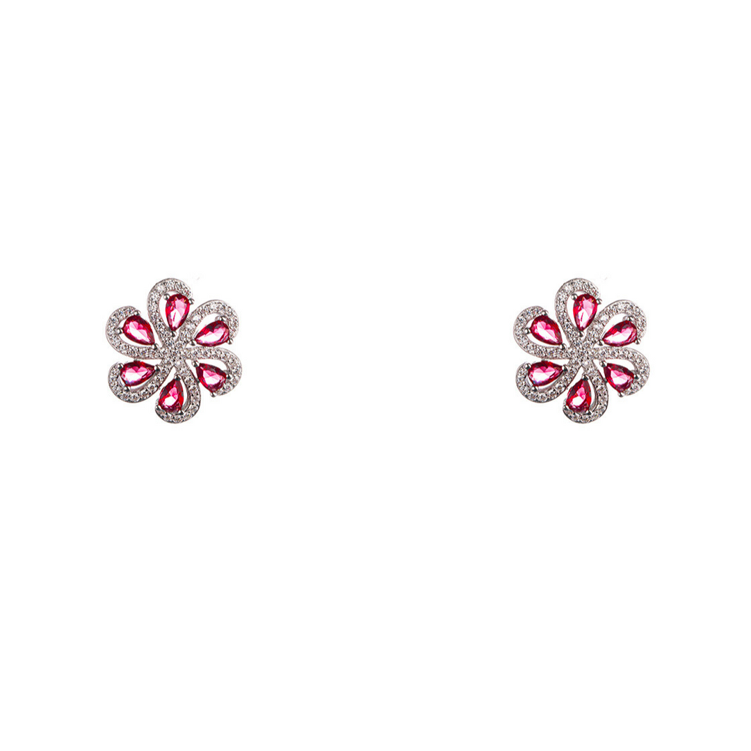 Floral Zircon Earrings