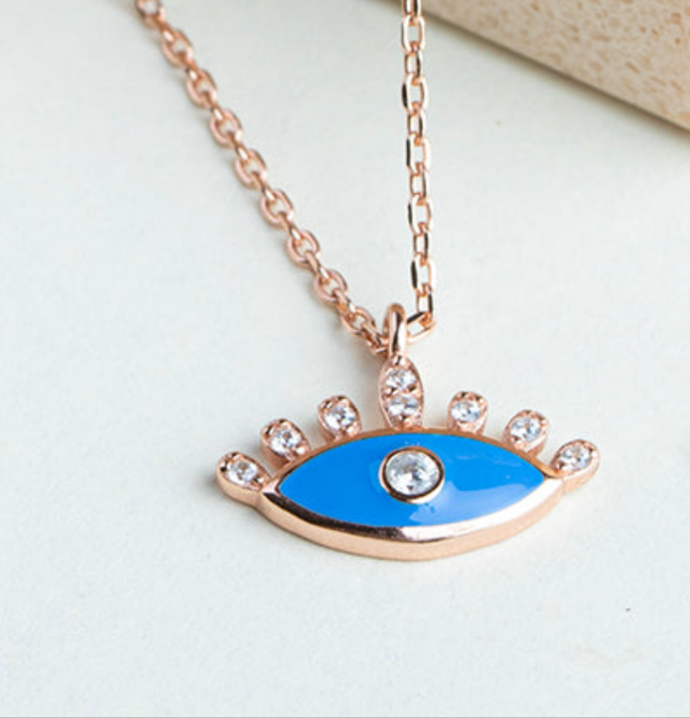 Persian Enamel Evil Eye Necklace