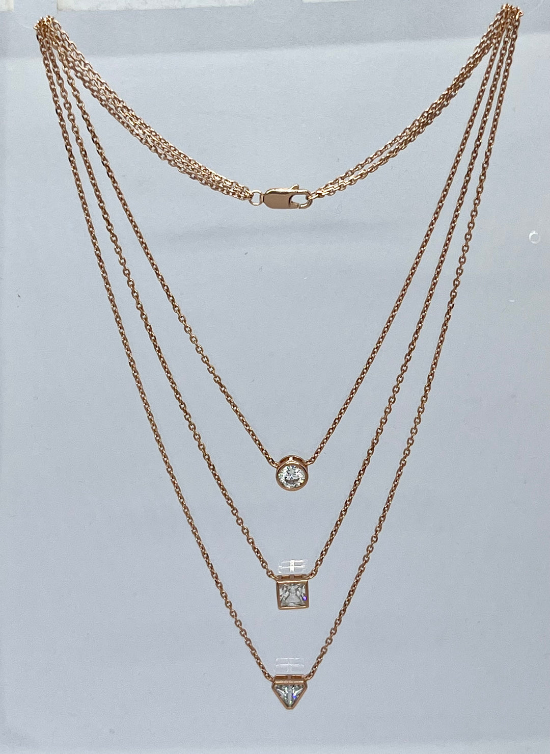 Triple Layered Solitaire Necklace