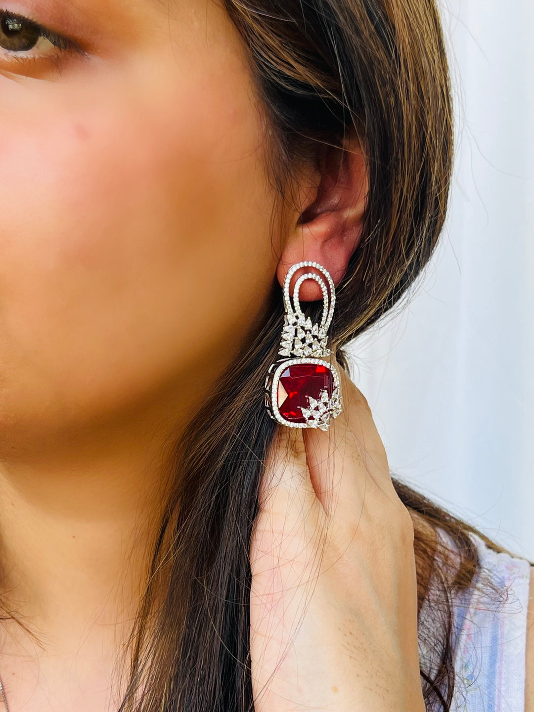 Garnet Twine Earrings