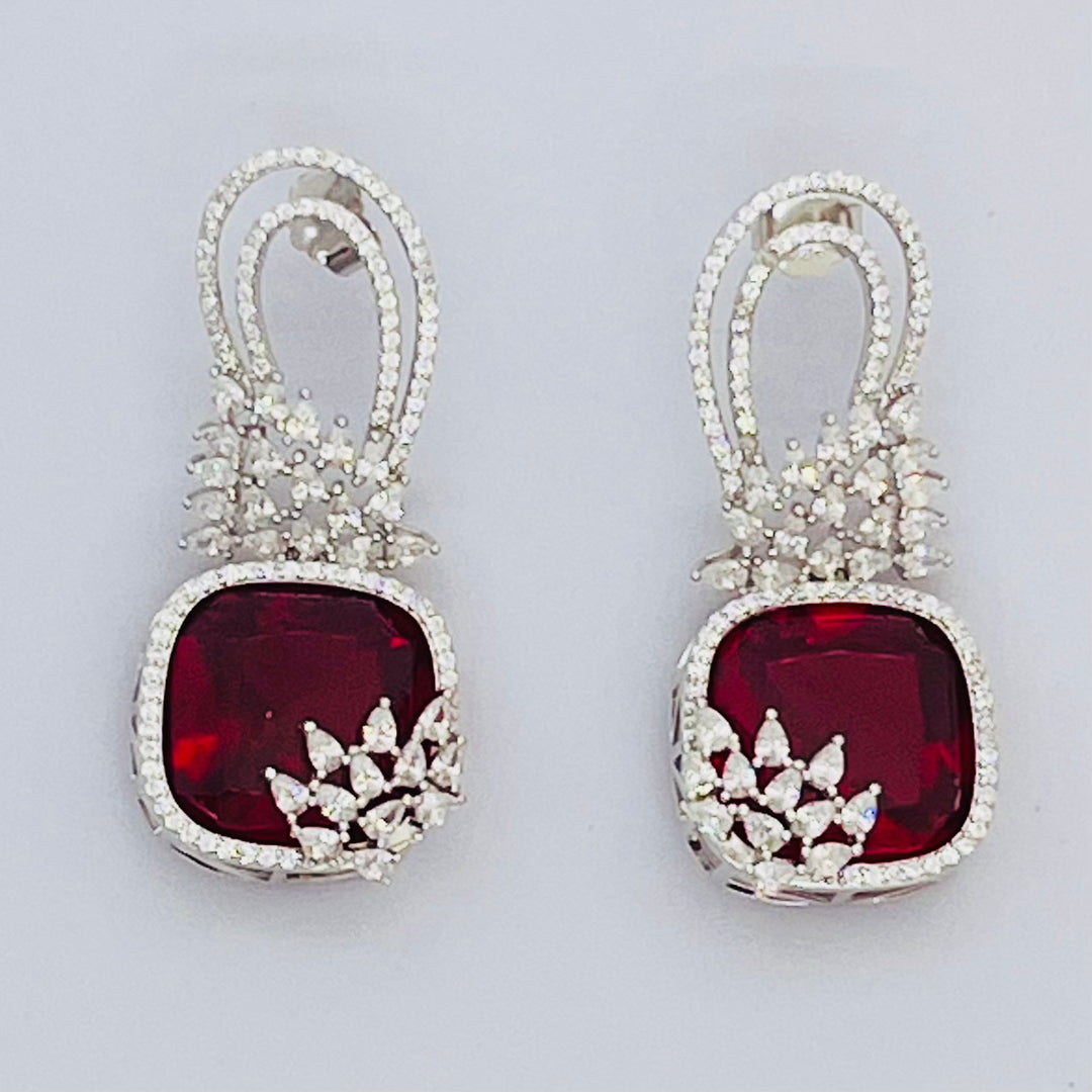 Garnet Twine Earrings