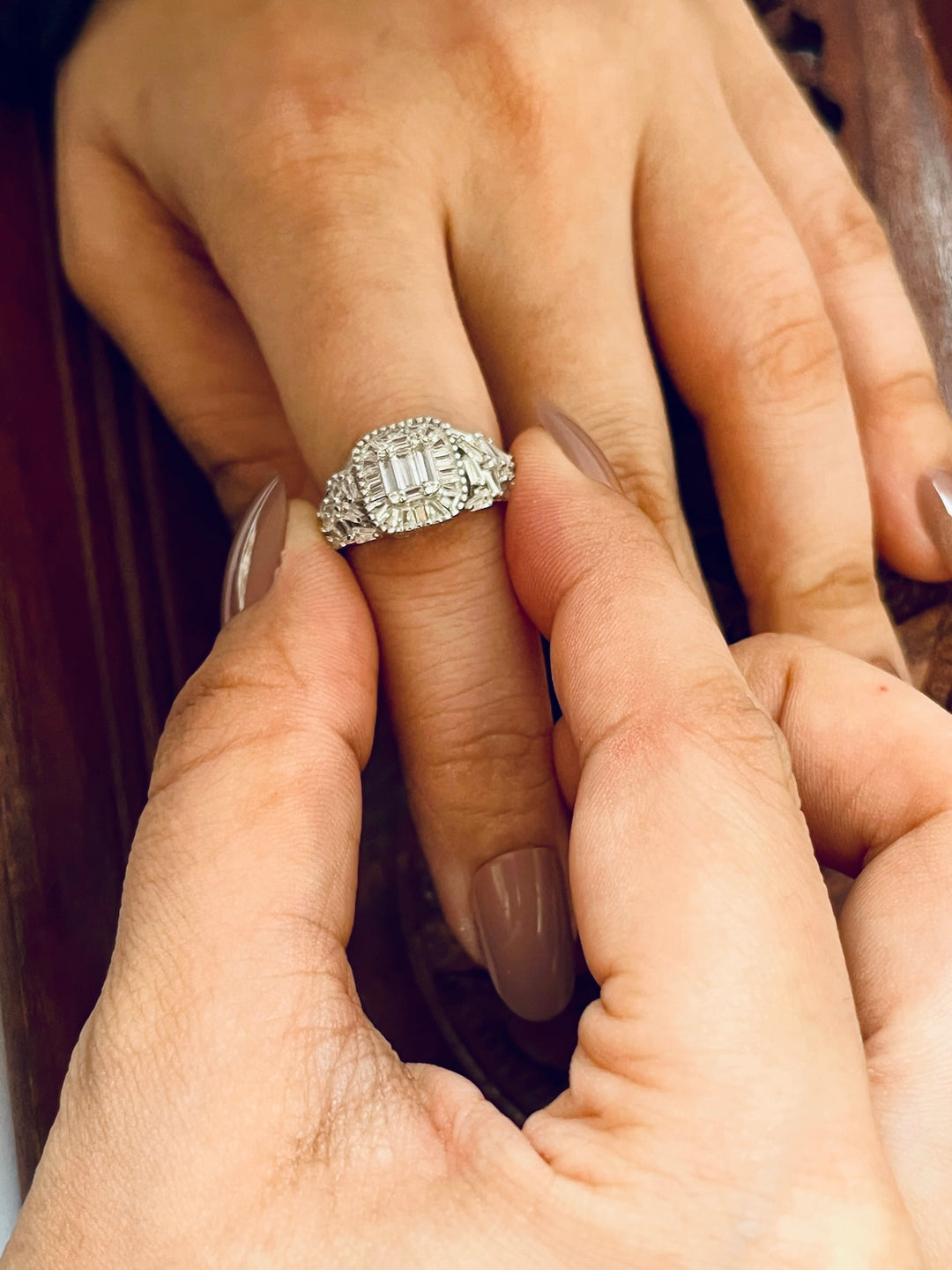 Adjustable White Elegance Ring