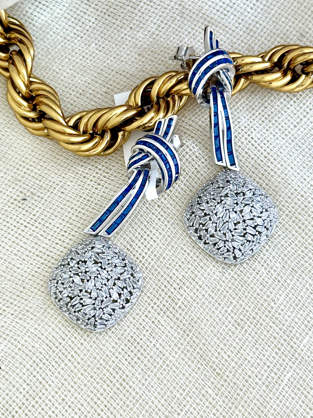 Azure Elegance Knots Earings