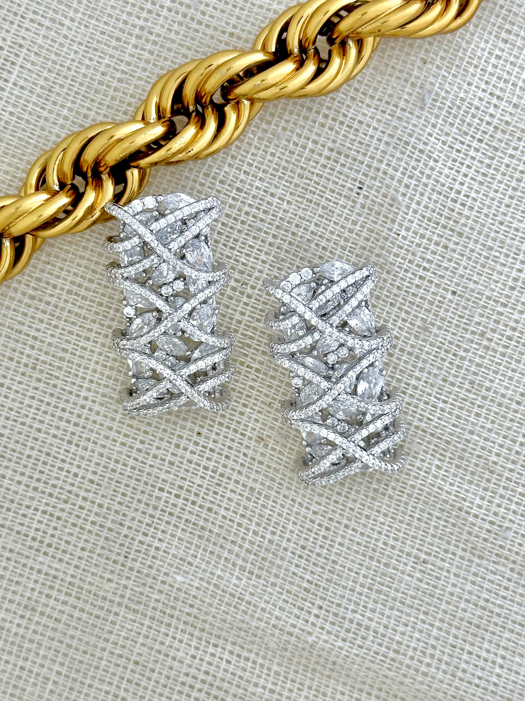 Crossover Diamond Earrings