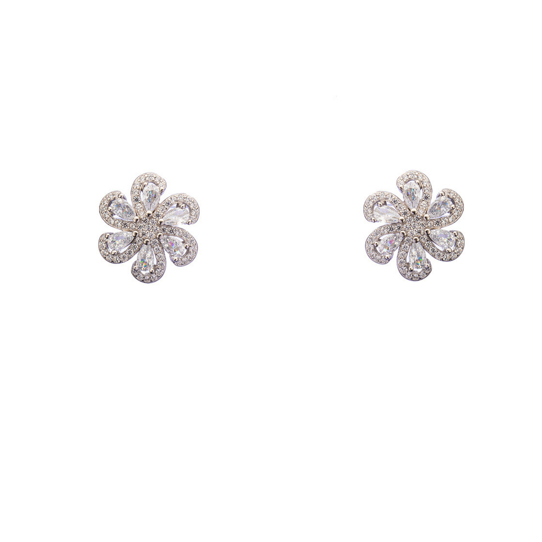 Floral Zircon Earrings