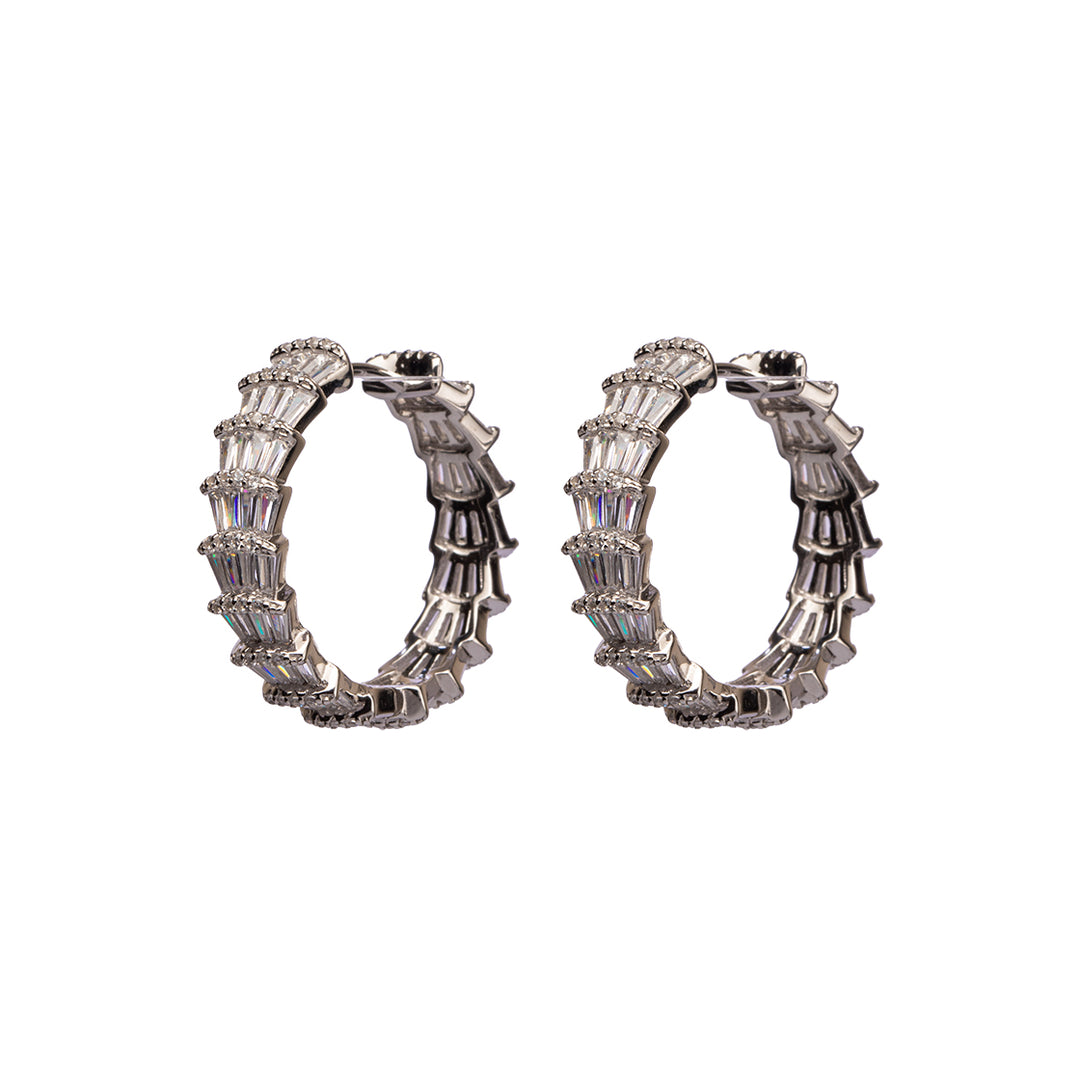 Rippled baguette hoops