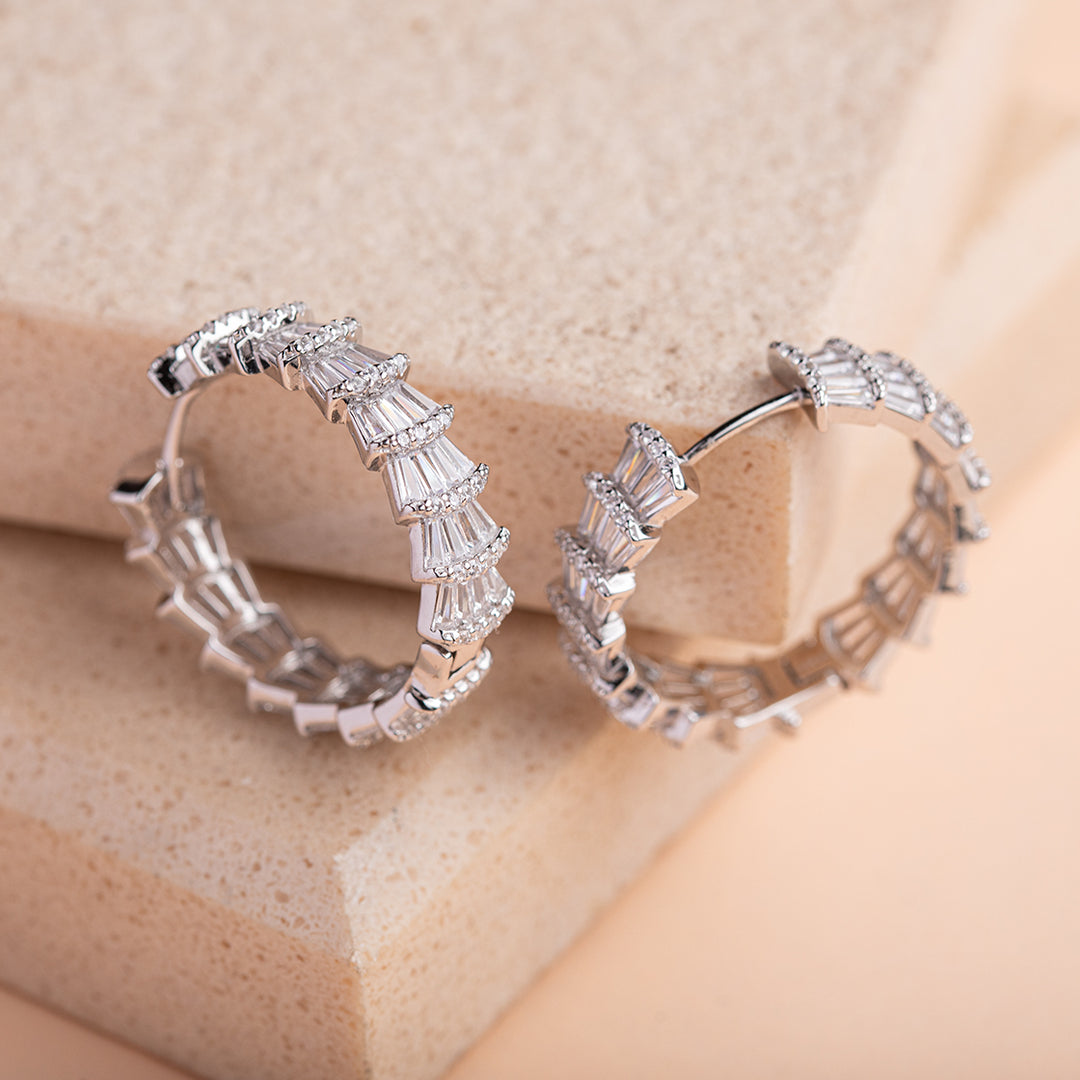 Rippled baguette hoops