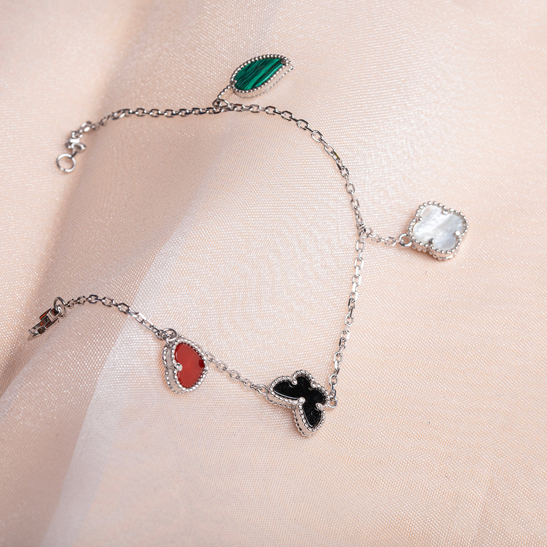 Multi-coloured charm bracelet